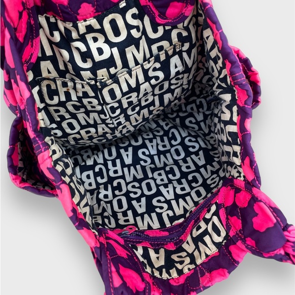 2010 Marc by Marc Jacobs Pink Quilted Heart-Print Nylon Tote - Picture 7 of 11